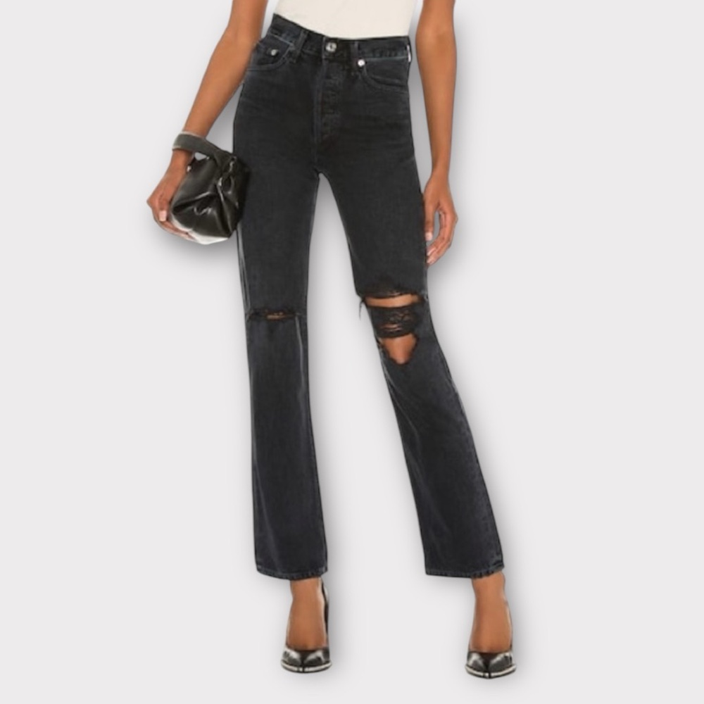 Agolde Dark Denim Straight Leg Jeans